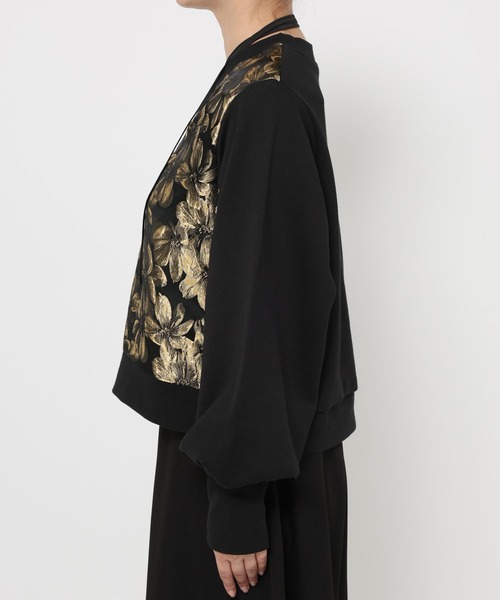 HARE（ハレ）の「ストリングジャガードキリカエVネックトップス(HARE)（スウェット・レディース・ネイビー/シルバー/ゴールド/グレー・FREE）」の13枚目の写真