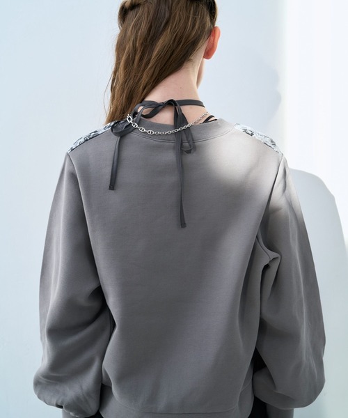 セール】ストリングジャガードキリカエVネックトップス(HARE