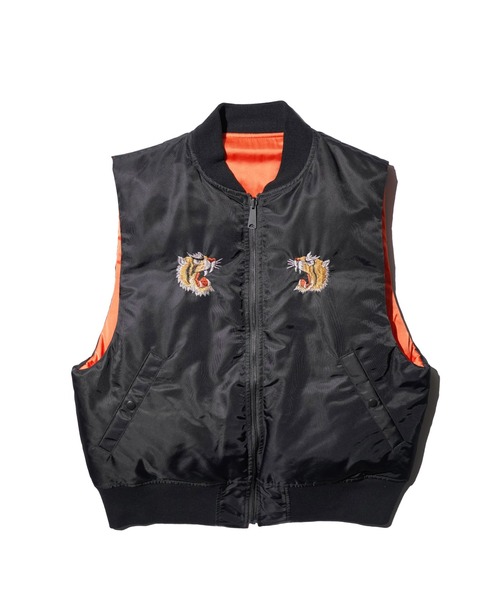 THRIFTY LOOK / スリフティールック EMBROIDERY MA-1 VEST スカジャン