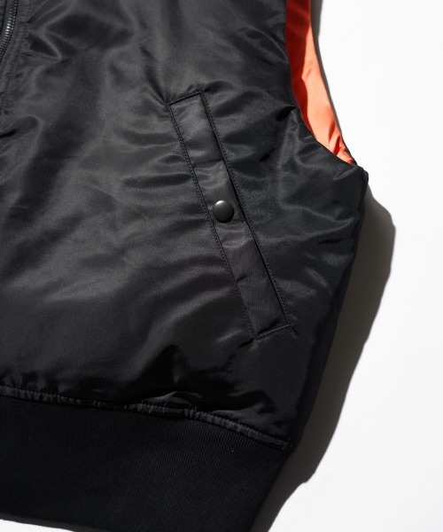 THRIFTY LOOK（スリフティールック）の「THRIFTY LOOK / スリフティールック EMBROIDERY MA-1 VEST スカジャン 刺しゅう MA-1 ベスト（ベスト・メンズ・ブラック/オリーブドラブ・MEDIUM/X-SMALL/LARGE）」の11枚目の写真