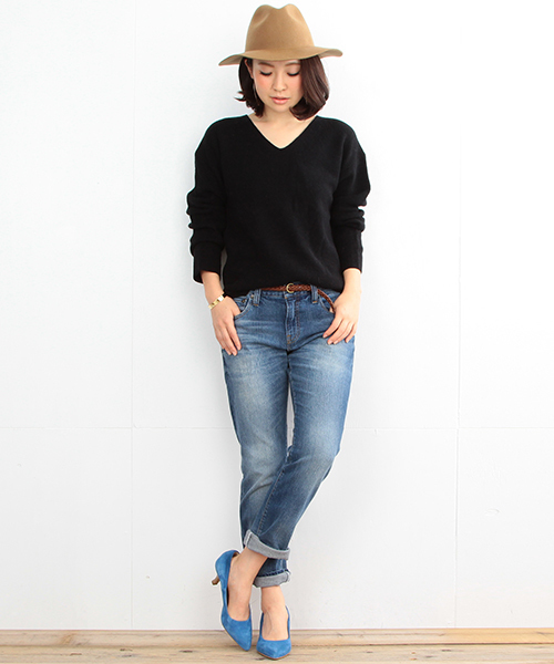 B:MING by BEAMS(ビーミングバイビームス)の「ビーミング by ビームス / カタアゼ Vネックプルオーバー(ニット/セーター・レディース・オフホワイト/ライトグレー/ブラック・ONE SIZE)」の13枚目の写真