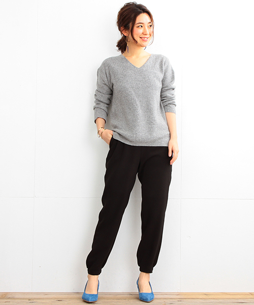 B:MING by BEAMS(ビーミングバイビームス)の「ビーミング by ビームス / カタアゼ Vネックプルオーバー(ニット/セーター・レディース・オフホワイト/ライトグレー/ブラック・ONE SIZE)」の15枚目の写真