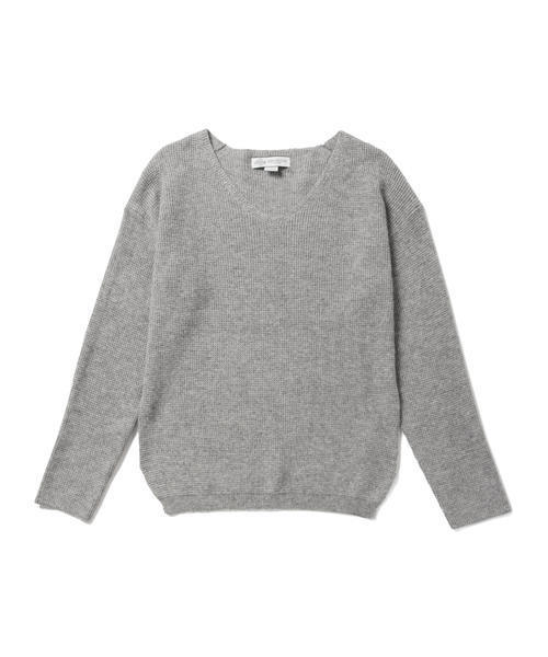 B:MING by BEAMS(ビーミングバイビームス)の「ビーミング by ビームス / カタアゼ Vネックプルオーバー(ニット/セーター・レディース・オフホワイト/ライトグレー/ブラック・ONE SIZE)」の5枚目の写真