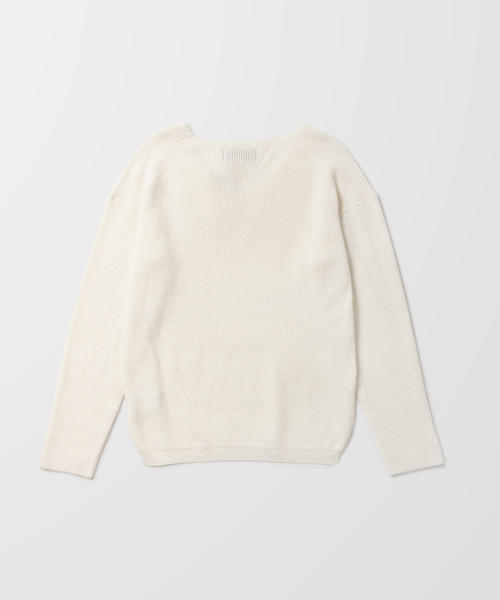 B:MING by BEAMS(ビーミングバイビームス)の「ビーミング by ビームス / カタアゼ Vネックプルオーバー(ニット/セーター・レディース・オフホワイト/ライトグレー/ブラック・ONE SIZE)」の10枚目の写真