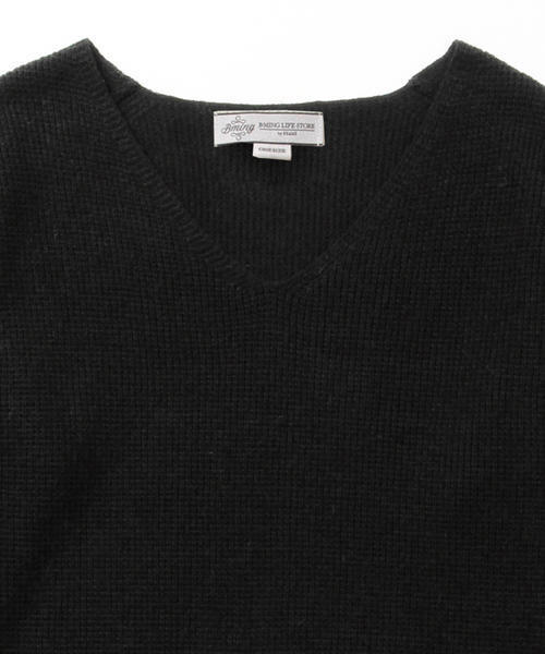 B:MING by BEAMS(ビーミングバイビームス)の「ビーミング by ビームス / カタアゼ Vネックプルオーバー(ニット/セーター・レディース・オフホワイト/ライトグレー/ブラック・ONE SIZE)」の11枚目の写真