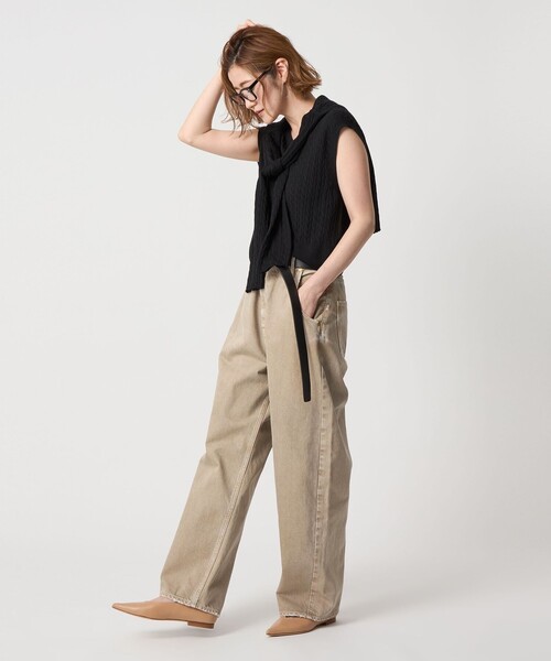upper hights for cote ベージュデニムパンツ　24インチ 別注】＜upper hights for conte＞ベージュ デニムパンツ