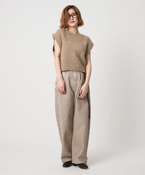 upper hights for cote ベージュデニムパンツ　24インチ 別注】＜upper hights for conte＞ベージュ デニムパンツ