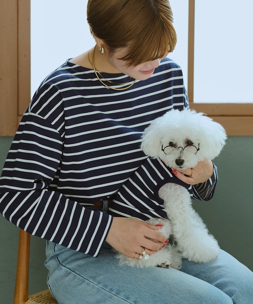 ROPE' PICNIC（ロペピクニック）の「【DOG】リンクボーダータンクトップ（ペットウェア・レディース・ブラック系その他/ブルー系その他/ブラウン・L/D/S/M）」の12枚目の写真