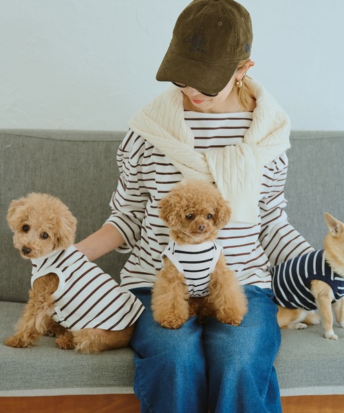 ROPE' PICNIC（ロペピクニック）の「【DOG】リンクボーダータンクトップ（ペットウェア・レディース・ブラック系その他/ブルー系その他/ブラウン・L/D/S/M）」の14枚目の写真