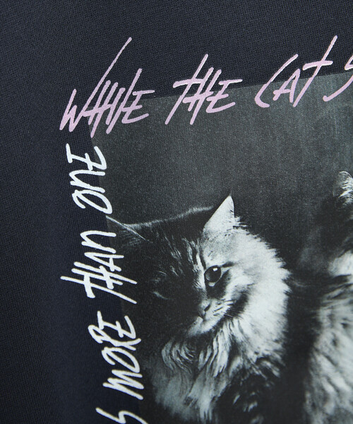 PUBLUX(パブリュクス)の「PUBLUX/パブリュクス キャット フォト 裏起毛 スウェット 限定展開(スウェット・レディース・ネイビー/チャコールグレー/ライトグレー・L/M/S)」の12枚目の写真