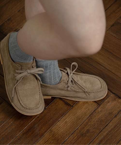lawgy(EW[)stitch moccasin flat shoes / Xeb`JVtbgV[Y(JV/fbLV[Y)