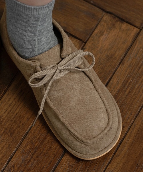 lawgy（ラウジー）の「stitch moccasin flat shoes / ステッチモカシンフラットシューズ（モカシン/デッキシューズ・レディース・ブラック/ベージュ・SMALL/MEDIUM/LARGE）」の4枚目の写真