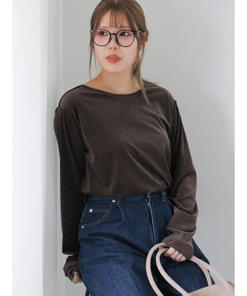 ehka sopo（エヘカソポ）の「前後2WAYベロアカーディガン（カーディガン/ボレロ・レディース・ブラック/ブラウン/キナリ・F）」の20枚目の写真