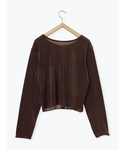ehka sopo（エヘカソポ）の「前後2WAYベロアカーディガン（カーディガン/ボレロ・レディース・ブラック/ブラウン/キナリ・F）」の15枚目の写真