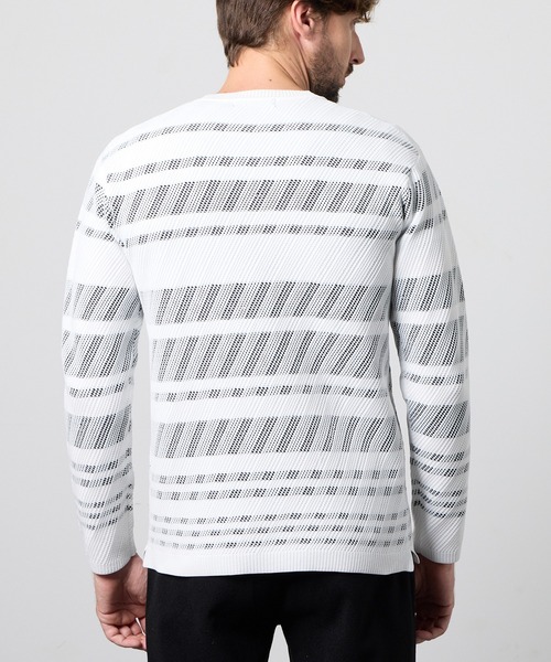 HIDEAWAYS NICOLE(ハイダウェイニコル)の「【WEB限定】バイアスダブルフェイス クルーネックニット(ニット/セーター・メンズ・ブラック/オフホワイト/ブラック系その他/ブルー系その他/ホワイト系その他・MEDIUM/LARGE/X-LARGE)」の9枚目の写真