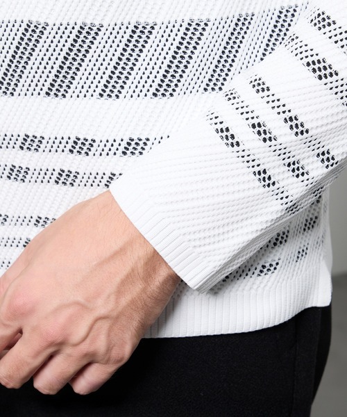 HIDEAWAYS NICOLE(ハイダウェイニコル)の「【WEB限定】バイアスダブルフェイス クルーネックニット(ニット/セーター・メンズ・ブラック/オフホワイト/ブラック系その他/ブルー系その他/ホワイト系その他・MEDIUM/LARGE/X-LARGE)」の12枚目の写真