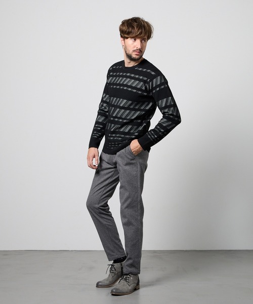 HIDEAWAYS NICOLE(ハイダウェイニコル)の「【WEB限定】バイアスダブルフェイス クルーネックニット(ニット/セーター・メンズ・ブラック/オフホワイト/ブラック系その他/ブルー系その他/ホワイト系その他・MEDIUM/LARGE/X-LARGE)」の18枚目の写真