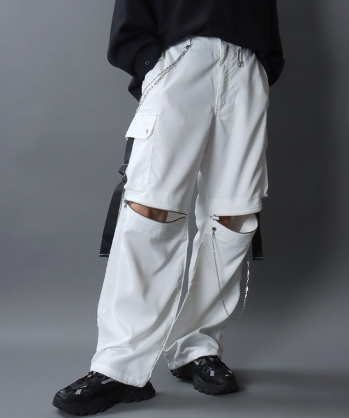 セール】Chained Cargo Pants/チェーン付き ワイド カーゴパンツ