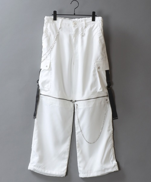 SITRY（シトリー）の「Chained Cargo Pants/チェーン付き ワイド カーゴパンツ（カーゴパンツ・メンズ・ホワイト/ブラック・M/L）」の19枚目の写真