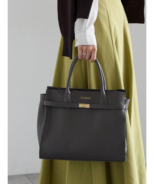 Te chichi（テチチ）の「ポイントベルトハンドBAG（ハンドバッグ・レディース・キャメル/グレー・F）」の2枚目の写真