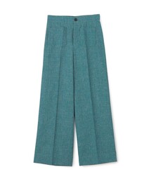 コットン Green Showerプリント 2タックワイドパンツ CABaN パンツ コットン Green Showerプリント 2タックワイド