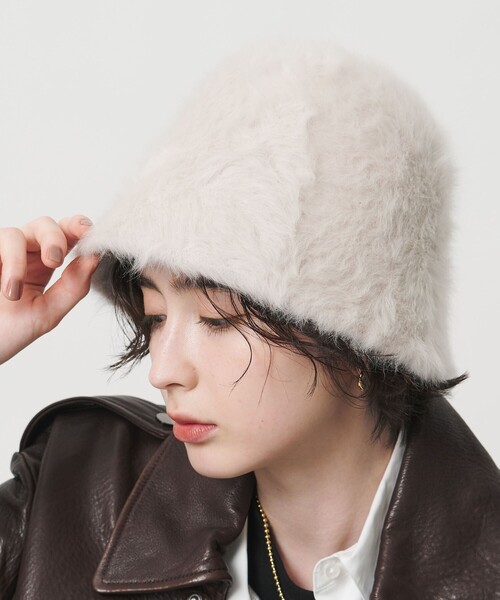 UNITED ARROWS(ユナイテッドアローズ)の「ヘアリー ベルハット(ハット・レディース・オフホワイト/ダークグレー・FREE)」の4枚目の写真