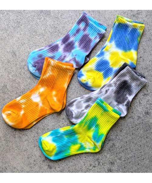 box408（ボックスヨンマルハチ）の「【5足セット】タイダイ染め ミドル丈 ソックス（ソックス/靴下・メンズ・A・X-SMALL/SMALL/MEDIUM/LARGE）」の4枚目の写真