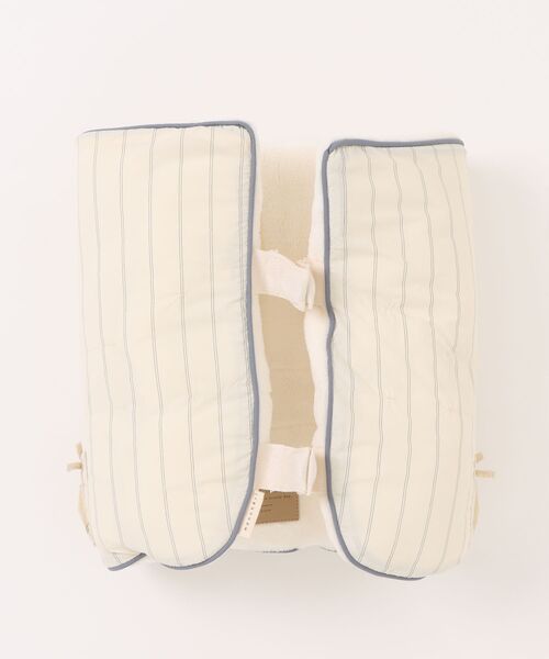 ストライプ柄リボンポケットあごのせクッションカバー【クッション＋