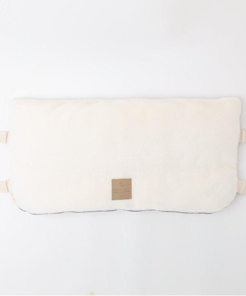 ストライプ柄リボンポケットあごのせクッションカバー【クッション＋