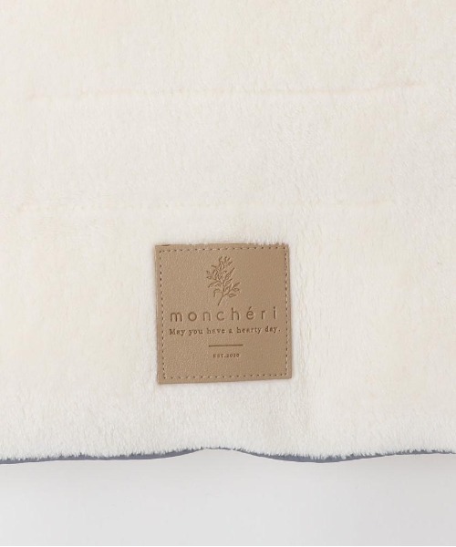 ストライプ柄リボンポケットあごのせクッションカバー【クッション＋