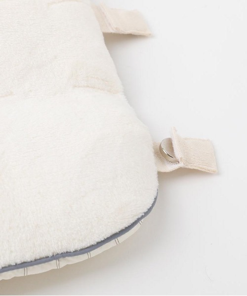 ストライプ柄リボンポケットあごのせクッションカバー【クッション＋