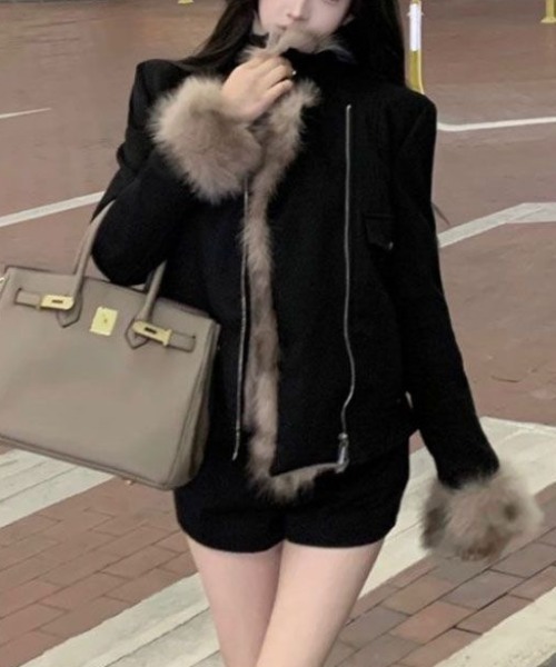 週末までセール！！KITON ファーライダース セール】エコファーライダージャケット（ライダースジャケット