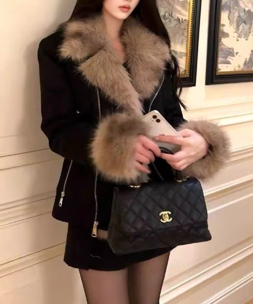 セール】中綿入り エコファーライダージャケット（ライダース