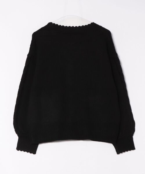 Secret Honey（シークレットハニー）の「ポケット付レースアップカーディガン（ニット/セーター・レディース・ワインレッド/オフホワイト/ブラック・FREE）」の16枚目の写真