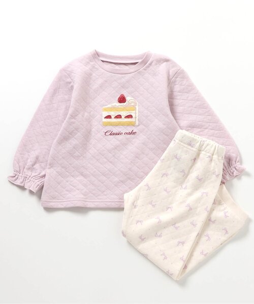 apres les cours(アプレレクール)の「ハート&ケーキモチーフキルトパジャマ(ルームウェア/パジャマ・キッズ・ピンク/オフホワイト・80/90/100/110/120/130)」の12枚目の写真