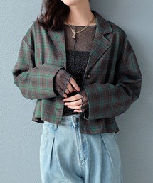 ジャケット/アウター（グリーン・カーキ/緑色系・チェック柄