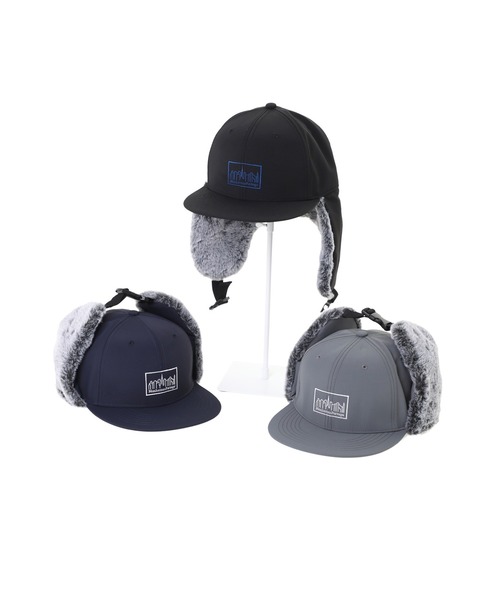 Manhattan Portage（マンハッタンポーテージ）の「Ear Flap Flat Visor Cap（キャップ・メンズ・グレー/ネイビー/ブラック・FREE）」の4枚目の写真