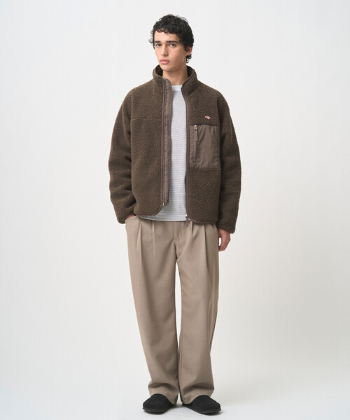 DANTON（ダントン）の「MEN'S POLYESTER FLANNEL 2TUCK EASY PANTS（その他パンツ・メンズ・グレイッシュベージュ/グレー系その他/ダークネイビー・42/40/44/38）」の5枚目の写真