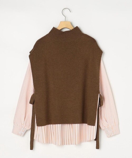 MICO COULIER（ミコクリエ）の「《セットアイテム》ハイネックベスト＋プリーツブラウス（ニット/セーター・レディース・ブルー/ブラック/ブラウン・38）」の22枚目の写真