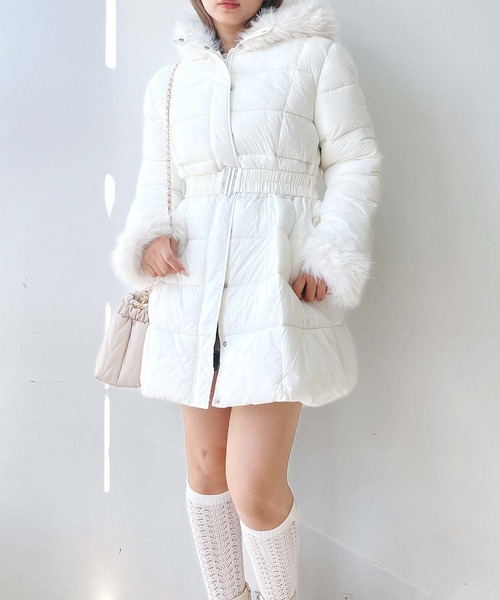 極美品❤︎エムプルミエ ドローコードミドルダウンコート ホワイト 38 大襟 ノーカラーミドルダウンコート│Emma Taylor│158cm│STYLEDOOR