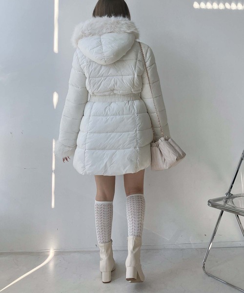 ブルーレーベルファーフード付きホワイトコート36サイズ コート アウター フード付きファーコート レディース : ZOZOTOWN Yahoo