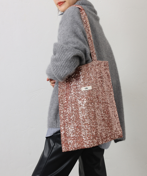 Spick & Span（スピックアンドスパン）の「《一部店舗+WEB限定》Uhr/ウーア 別注SPANGLE TOTE*（トートバッグ・レディース・ブラウン/ピンク・FREE）」の2枚目の写真