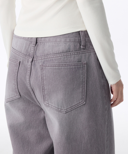 MUSINSA STANDARD WOMAN（ムシンサスタンダードウーマン）の「ウィメンズピグメントワイドデニムパンツ[パープルグレー]（デニムパンツ・レディース・その他・24/25/26/27/28/29/30）」の5枚目の写真
