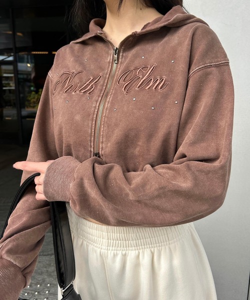 セール】スタッズWZIPショートパーカー（パーカー）｜repipi armario