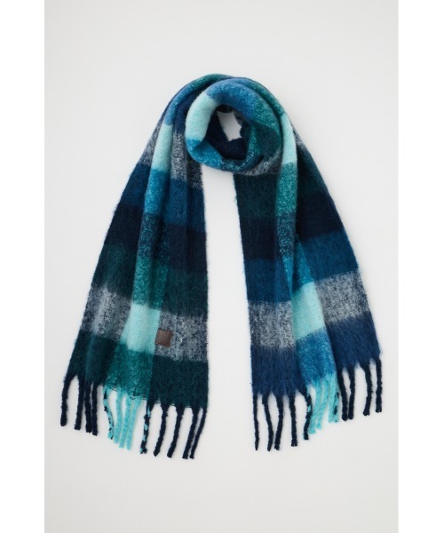 MOUSSY（マウジー）の「FLUFFY KNIT スカーフ（マフラー・レディース・レッド/オフホワイト/ブルー系その他/レッド系その他・FREE）」の7枚目の写真