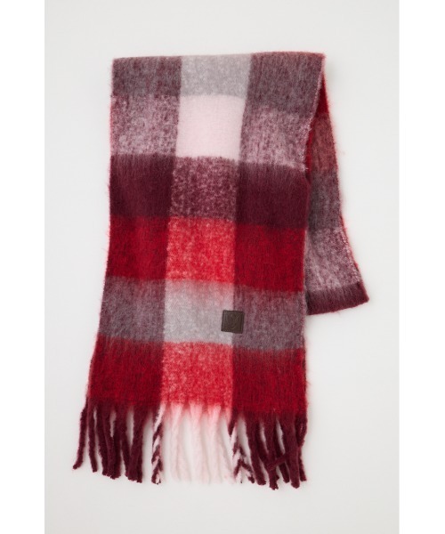 MOUSSY（マウジー）の「FLUFFY KNIT スカーフ（マフラー・レディース・レッド/オフホワイト/ブルー系その他/レッド系その他・FREE）」の12枚目の写真
