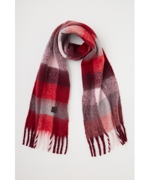 MOUSSY（マウジー）の「FLUFFY KNIT スカーフ（マフラー・レディース・レッド/オフホワイト/ブルー系その他/レッド系その他・FREE）」の13枚目の写真