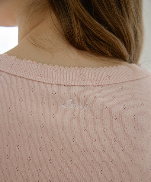 LETERIE(レテリー)の「BASIC FLOWER SLEEVELESS_PINK(Tシャツ/カットソー・レディース・ピンク・FREE)」の2枚目の写真