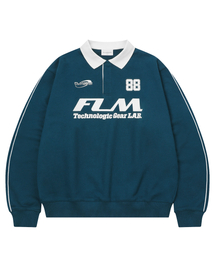FLM ビッグロゴ スウェットシャツ-ブルー