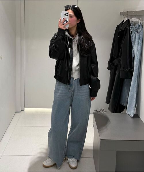 MUSINSA STANDARD WOMAN（ムシンサスタンダードウーマン）の「ウィメンズボリュームクロップフードパーカージップアップ[メランジライトグレー]（パーカー・レディース・その他・SMALL/MEDIUM/LARGE/X-SMALL）」の19枚目の写真